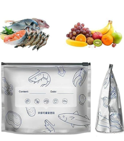 🥗 Reusable Food Storage Bags – Freshness Made Simple(Pack of 10)