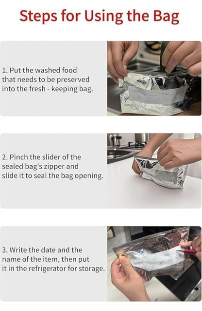 🥗 Reusable Food Storage Bags – Freshness Made Simple(Pack of 10)