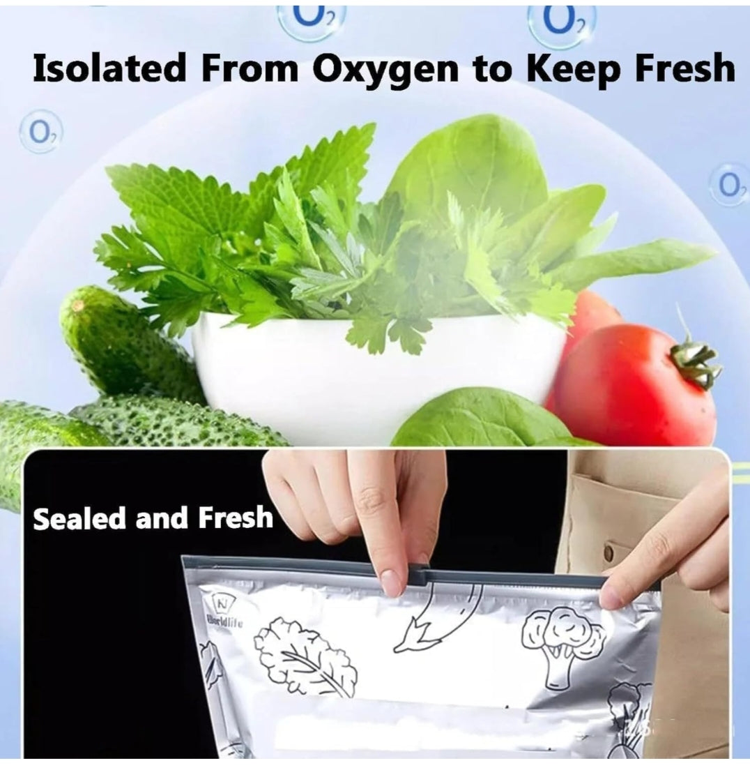 🥗 Reusable Food Storage Bags – Freshness Made Simple(Pack of 10)